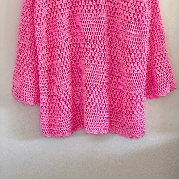 NWT Show Me Your Mumu Paula Pullover Crochet Knit Coverup Bubblegum Pink Small - Picture 10 of 15